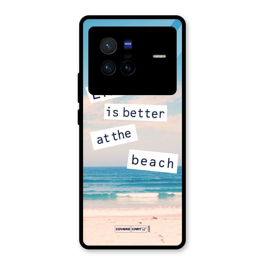 Life is better at the Beach Glass Back Case for Vivo X80