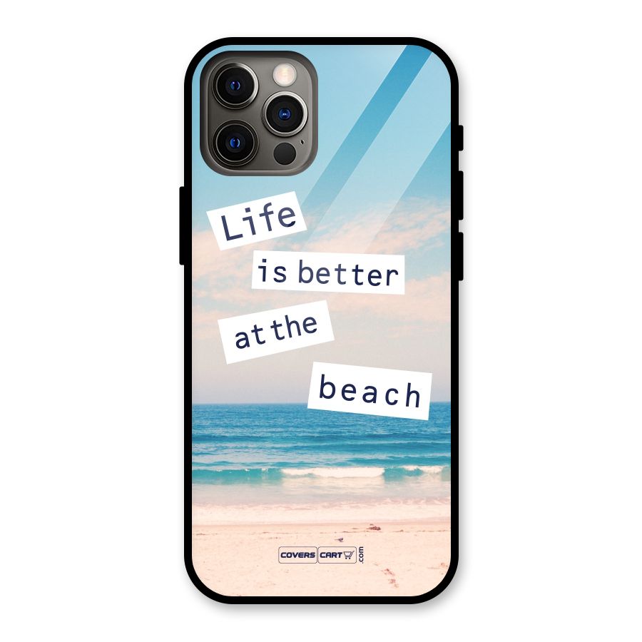 Life is better at the Beach Glass Back Case for iPhone 12 Pro