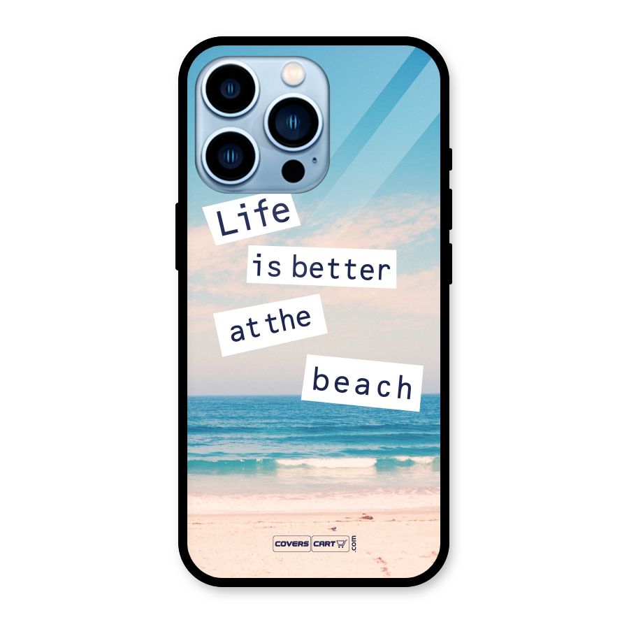 Life is better at the Beach Glass Back Case for iPhone 13 Pro