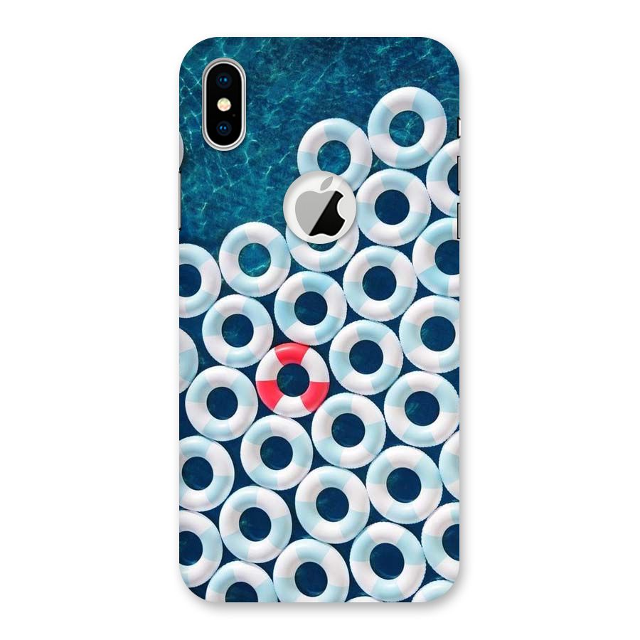 Light Blue Allure Back Case for iPhone X Logo Cut