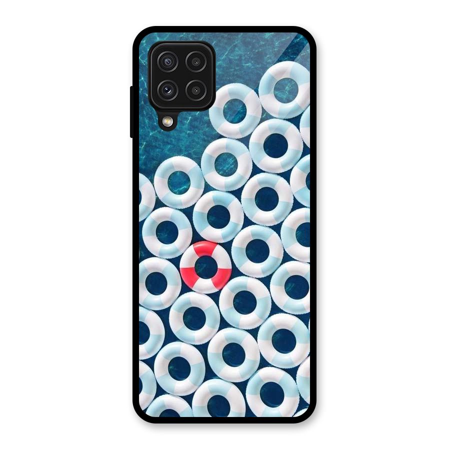 Light Blue Allure Glass Back Case for Galaxy A22 4G