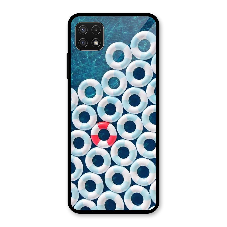 Light Blue Allure Glass Back Case for Galaxy A22 5G