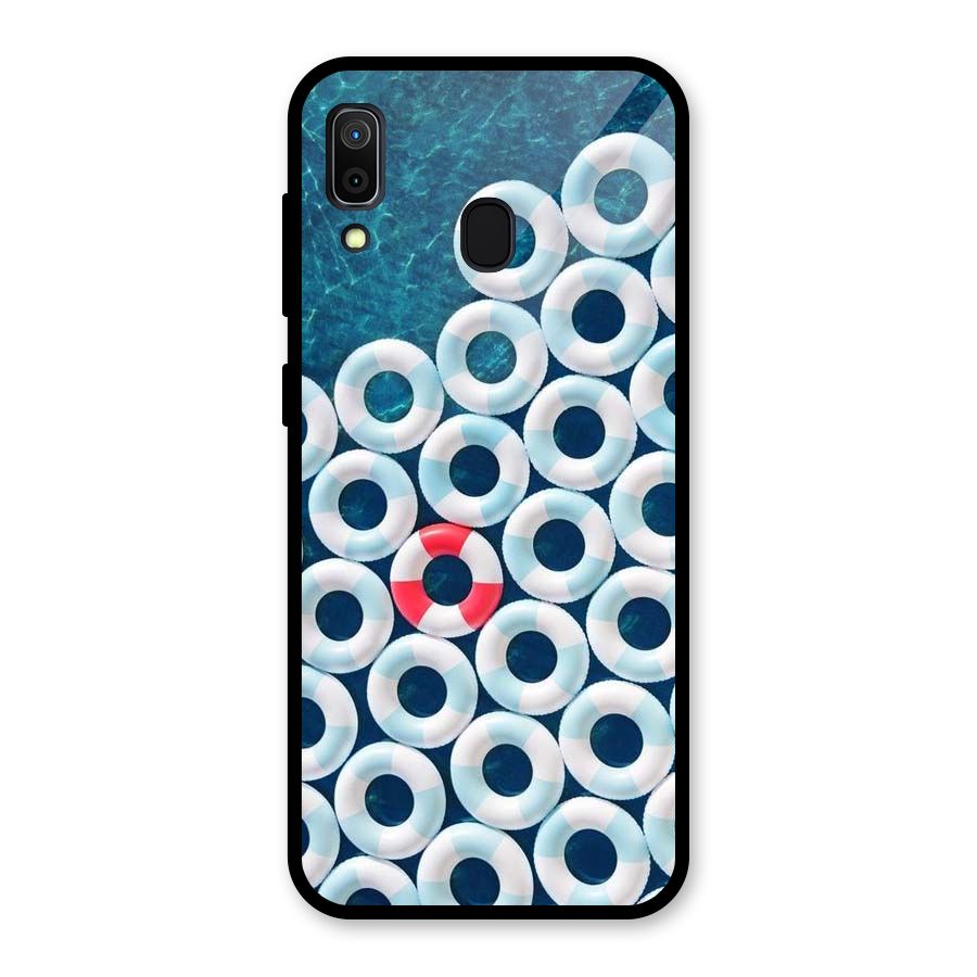 Light Blue Allure Glass Back Case for Galaxy A30