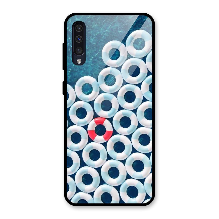 Light Blue Allure Glass Back Case for Galaxy A50