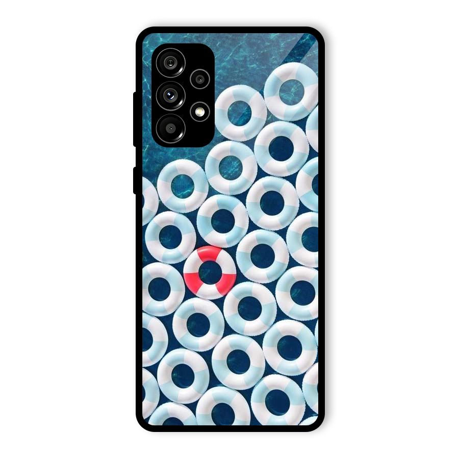 Light Blue Allure Glass Back Case for Galaxy A73 5G