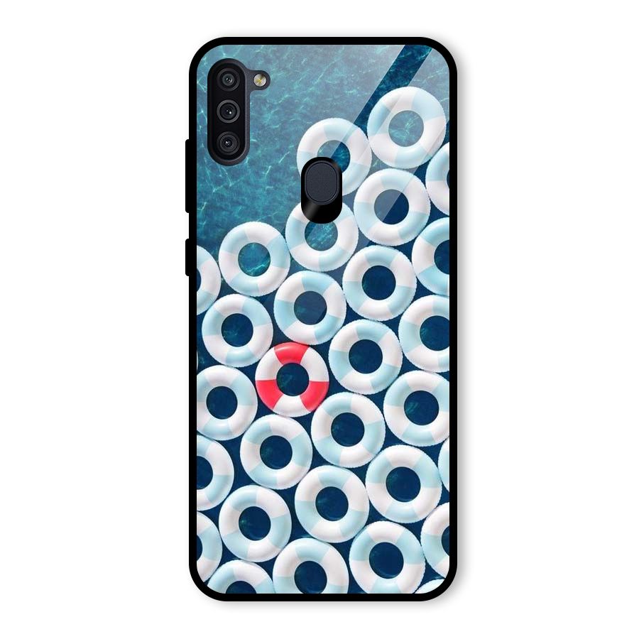 Light Blue Allure Glass Back Case for Galaxy M11
