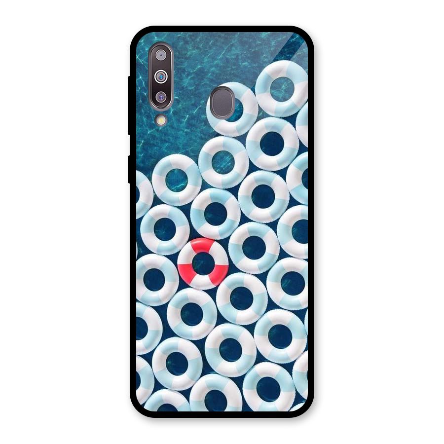 Light Blue Allure Glass Back Case for Galaxy M30