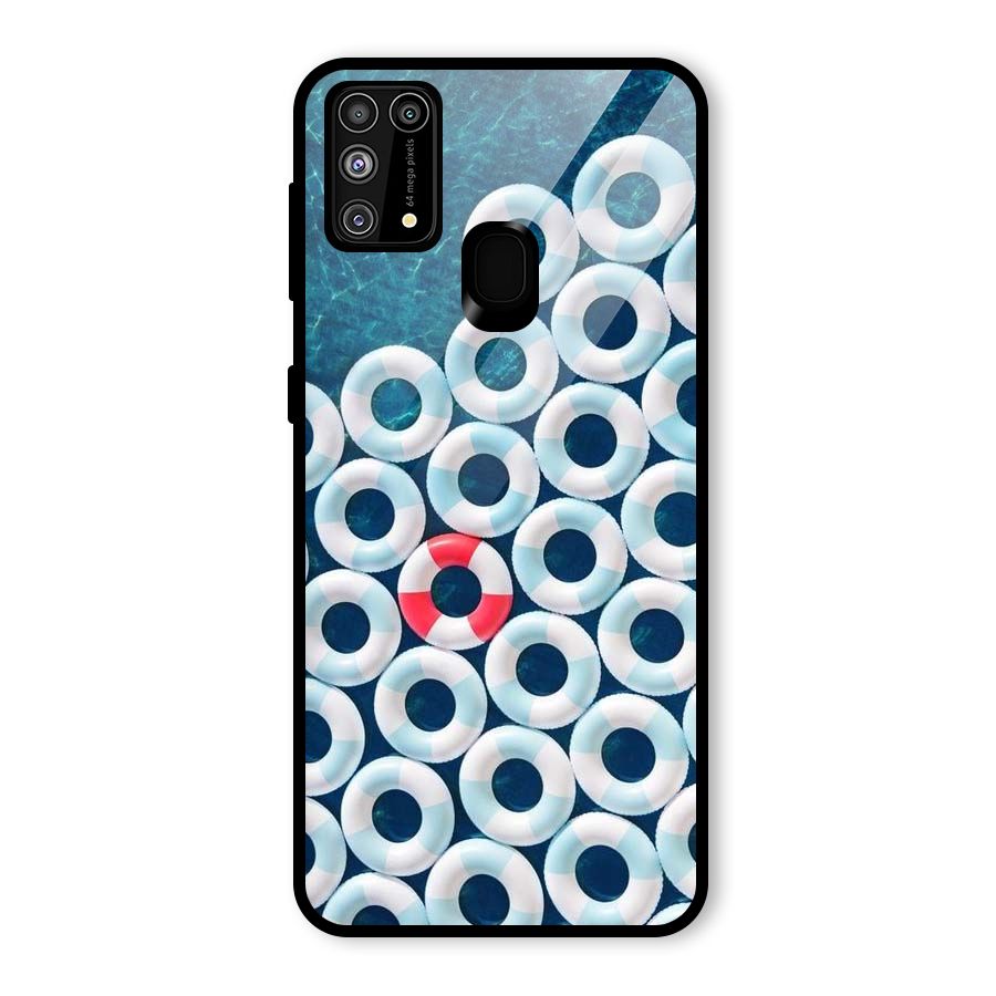 Light Blue Allure Glass Back Case for Galaxy M31