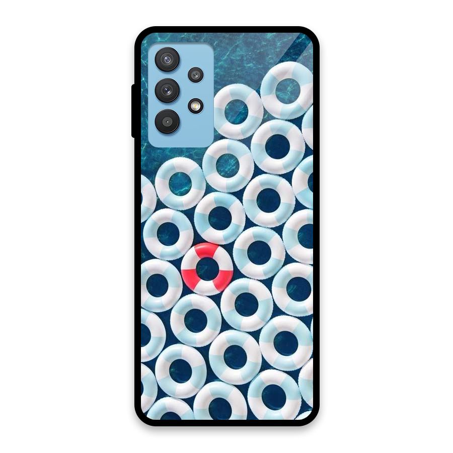 Light Blue Allure Glass Back Case for Galaxy M32 5G