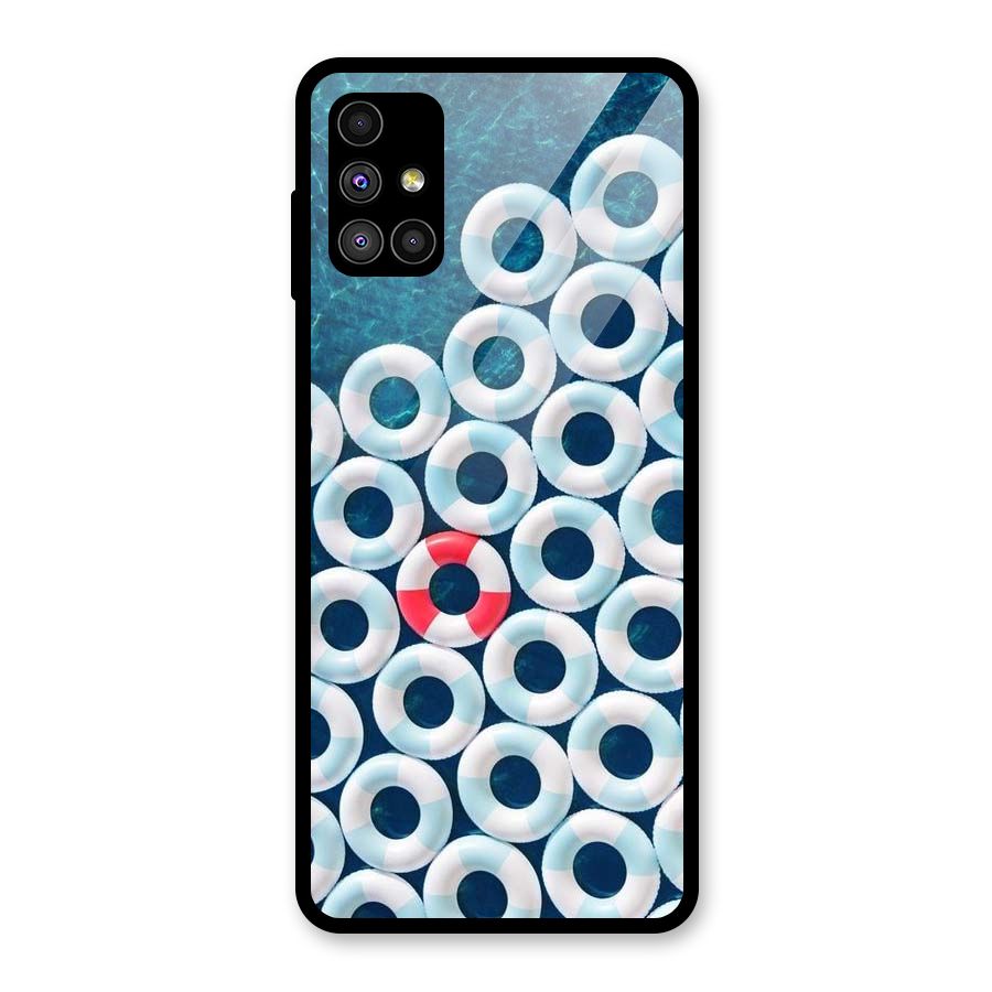 Light Blue Allure Glass Back Case for Galaxy M51
