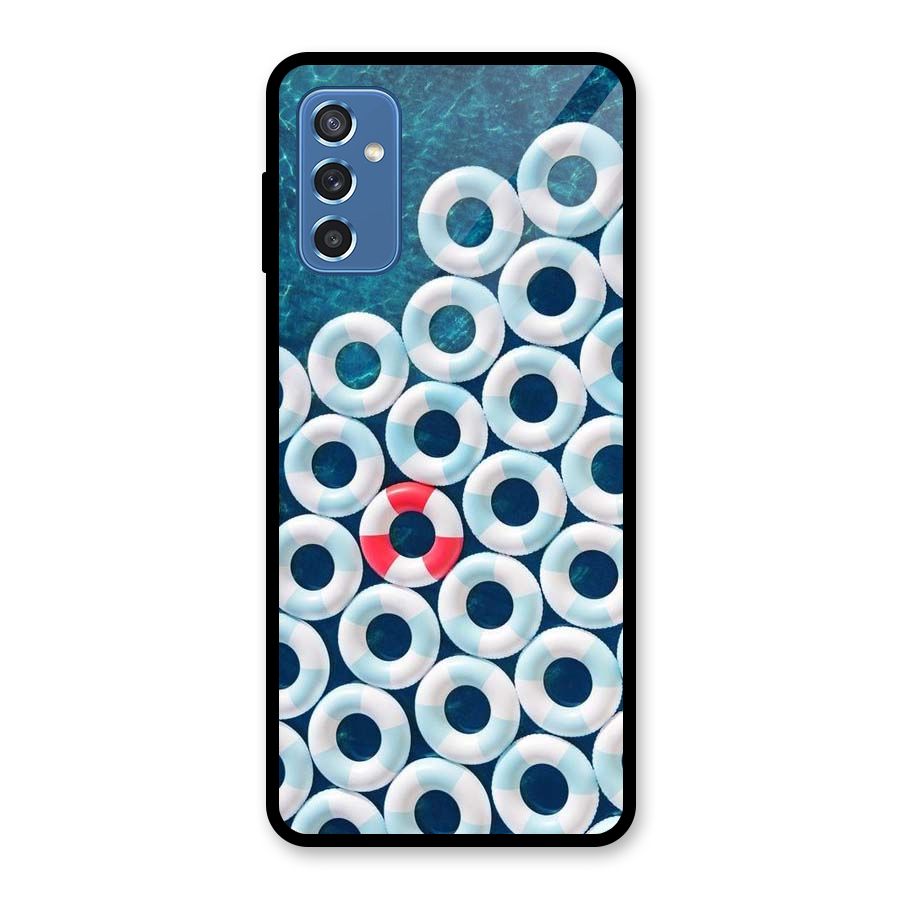 Light Blue Allure Glass Back Case for Galaxy M52 5G