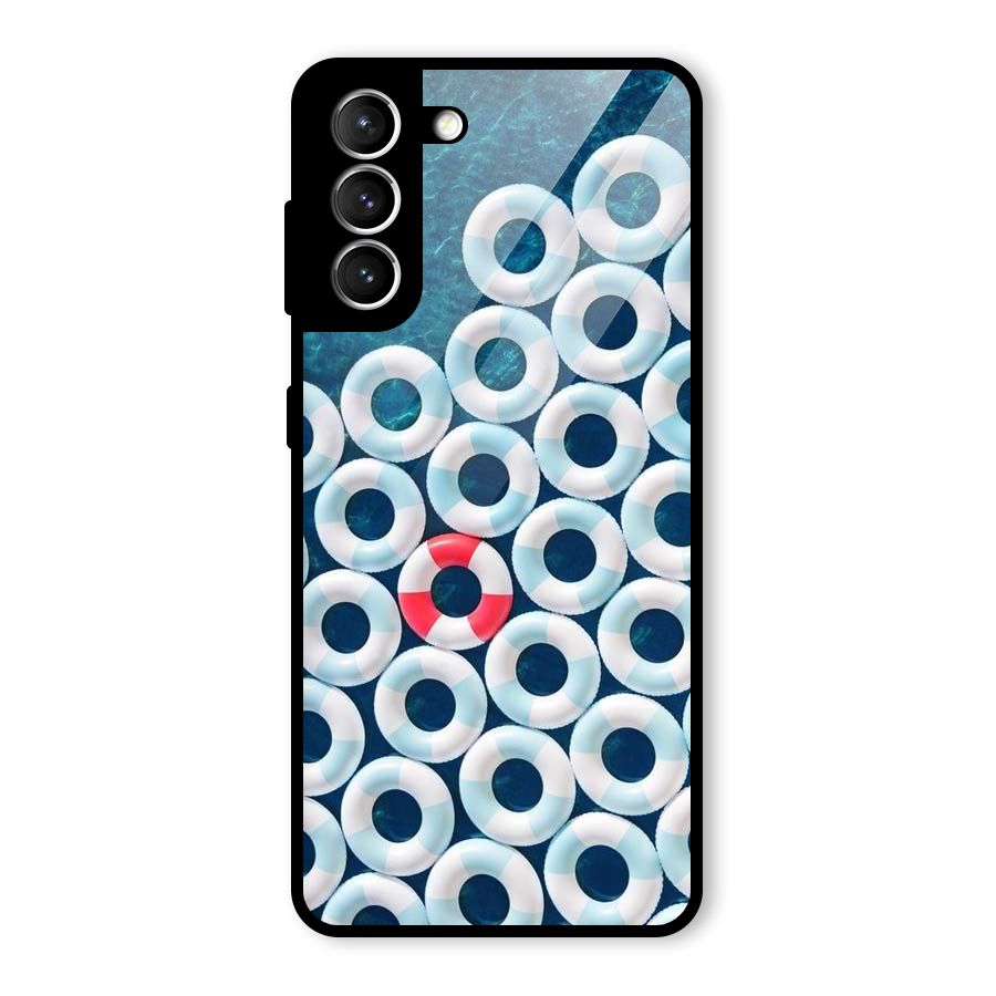 Light Blue Allure Glass Back Case for Galaxy S21 5G