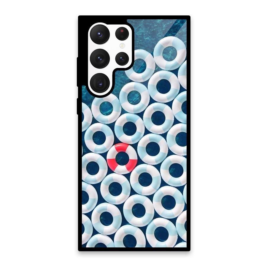 Light Blue Allure Glass Back Case for Galaxy S22 Ultra 5G