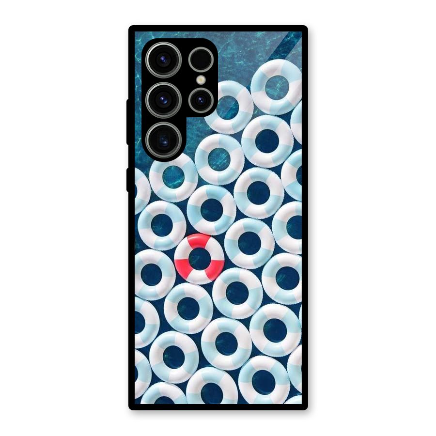 Light Blue Allure Glass Back Case for Galaxy S23 Ultra