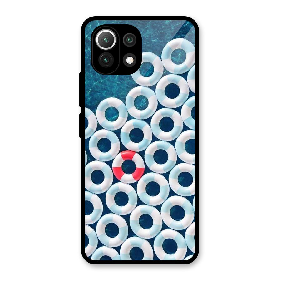 Light Blue Allure Glass Back Case for Mi 11 Lite NE 5G
