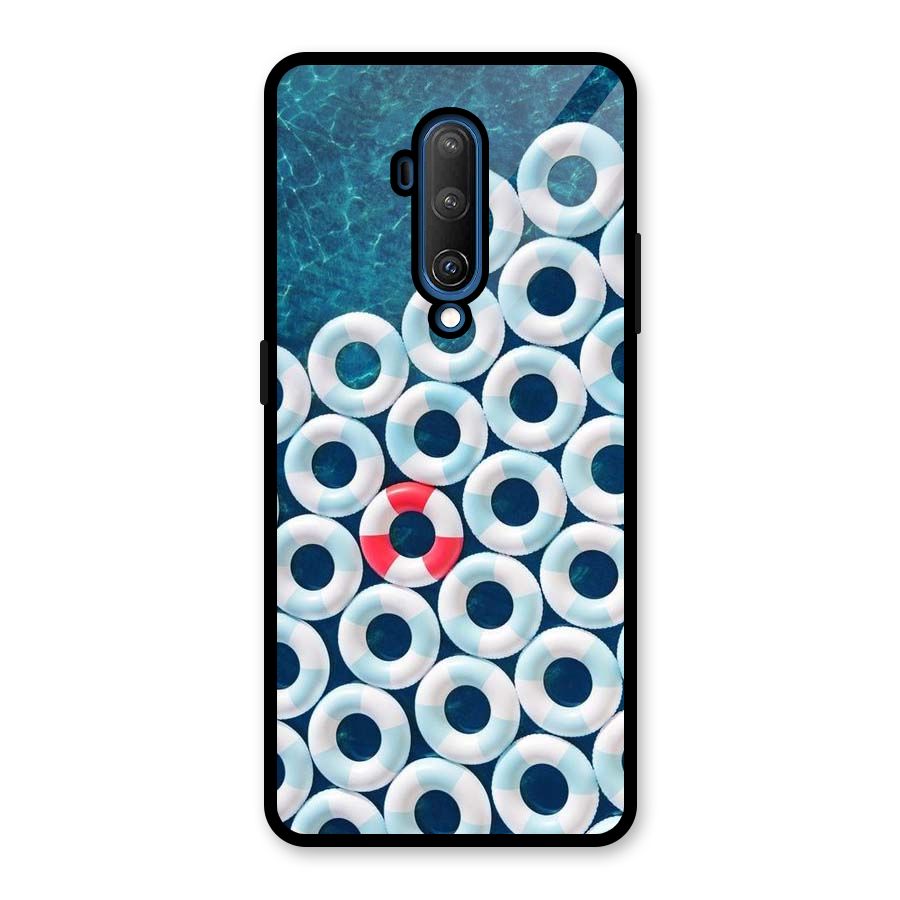 Light Blue Allure Glass Back Case for OnePlus 7T Pro