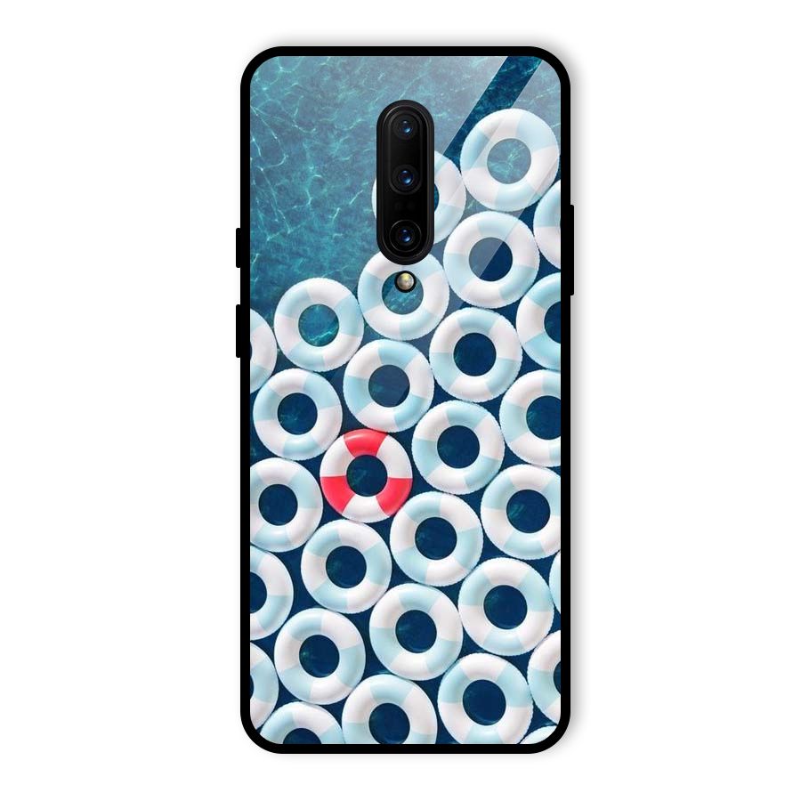 Light Blue Allure Glass Back Case for OnePlus 7 Pro