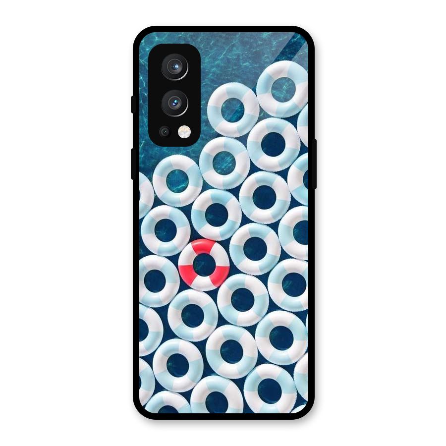 Light Blue Allure Glass Back Case for OnePlus Nord 2 5G