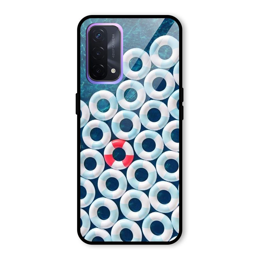 Light Blue Allure Glass Back Case for Oppo A74 5G