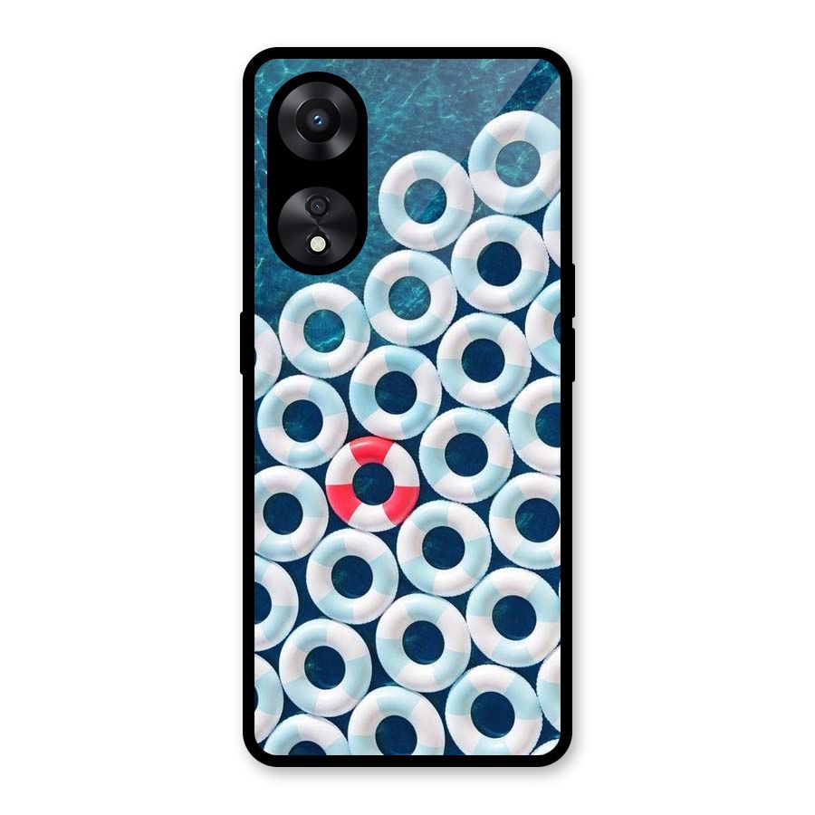 Light Blue Allure Glass Back Case for Oppo A78