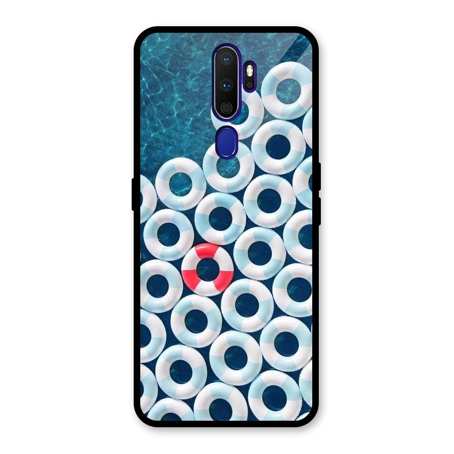 Light Blue Allure Glass Back Case for Oppo A9 (2020)