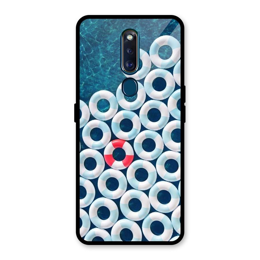 Light Blue Allure Glass Back Case for Oppo F11 Pro