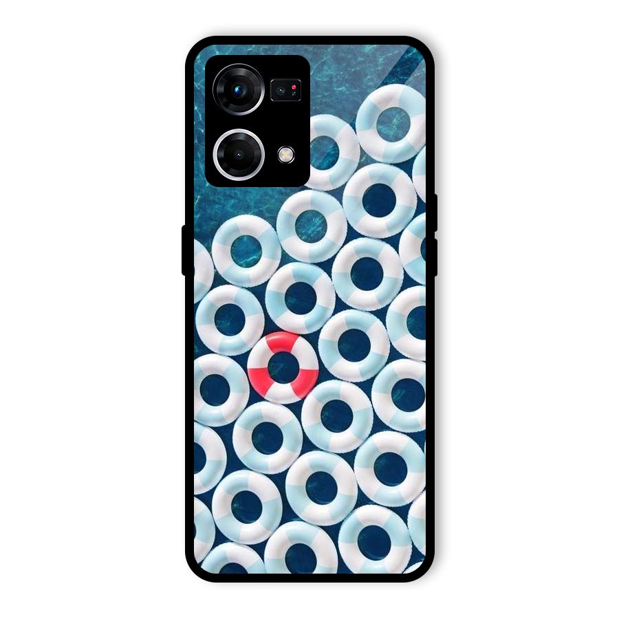 Light Blue Allure Glass Back Case for Oppo F21 Pro 4G