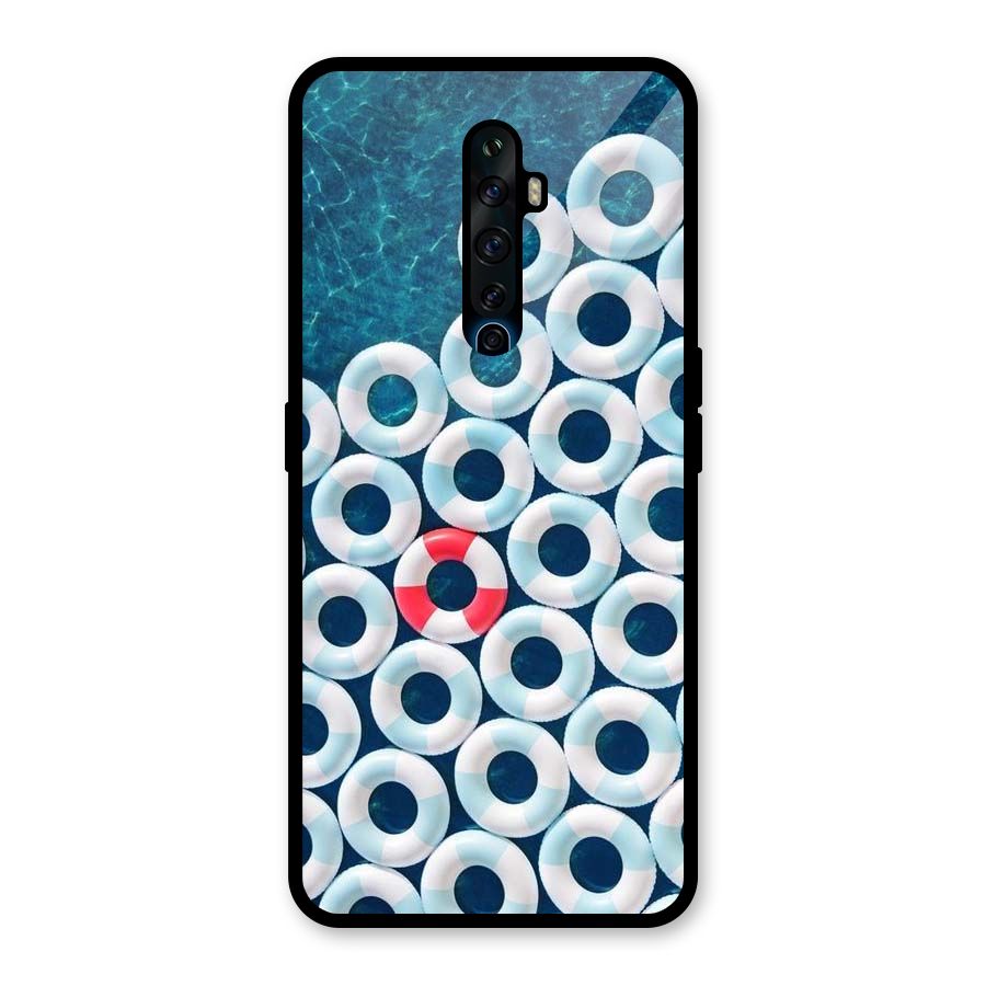 Light Blue Allure Glass Back Case for Oppo Reno2 F