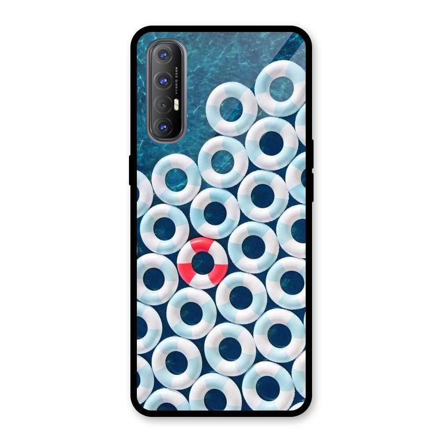 Light Blue Allure Glass Back Case for Oppo Reno3 Pro