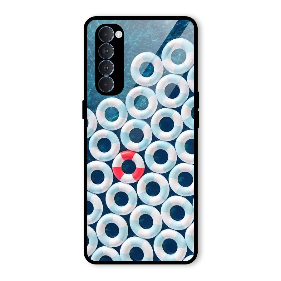 Light Blue Allure Glass Back Case for Oppo Reno4 Pro