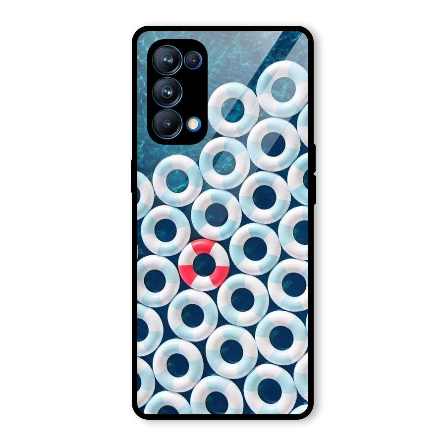 Light Blue Allure Glass Back Case for Oppo Reno5 Pro 5G