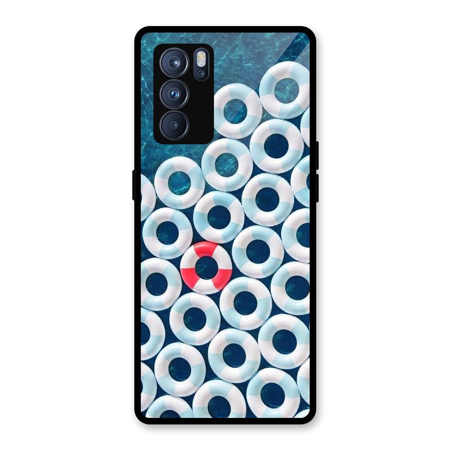 Light Blue Allure Glass Back Case for Oppo Reno6 Pro 5G