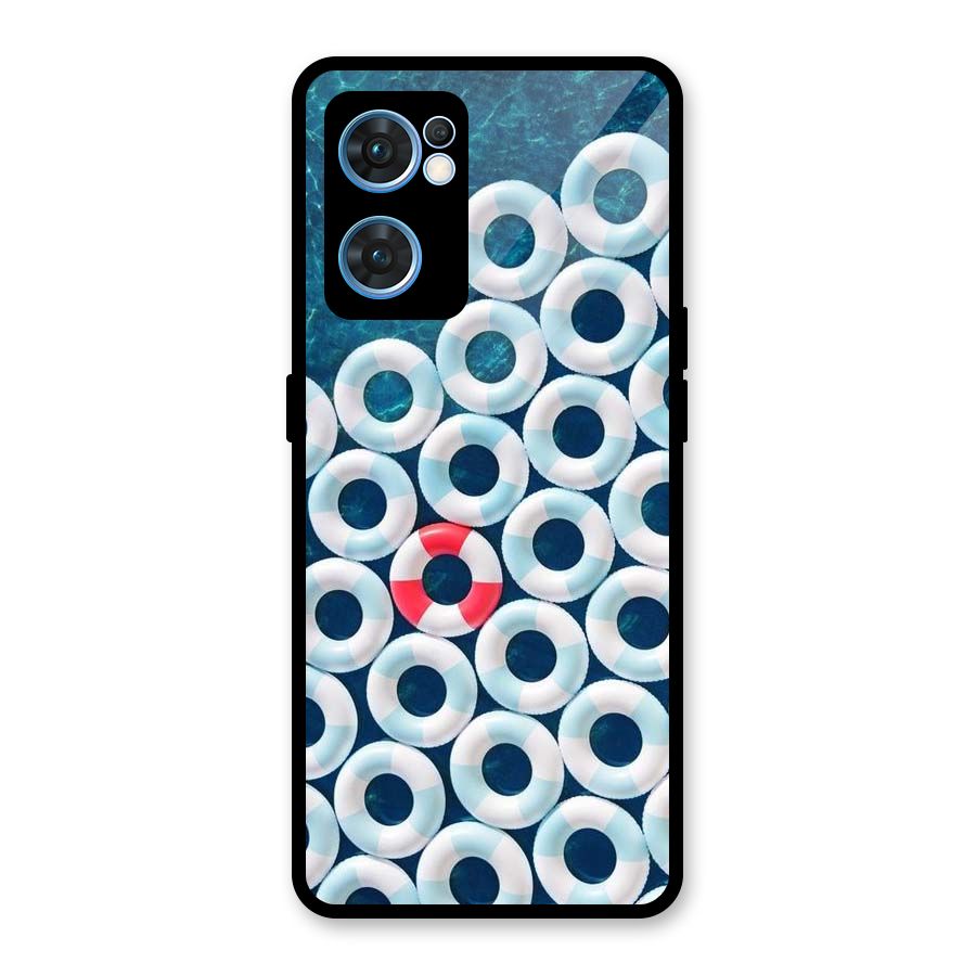 Light Blue Allure Glass Back Case for Oppo Reno7 5G