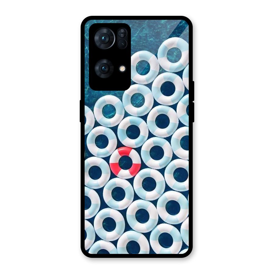 Light Blue Allure Glass Back Case for Oppo Reno7 Pro 5G