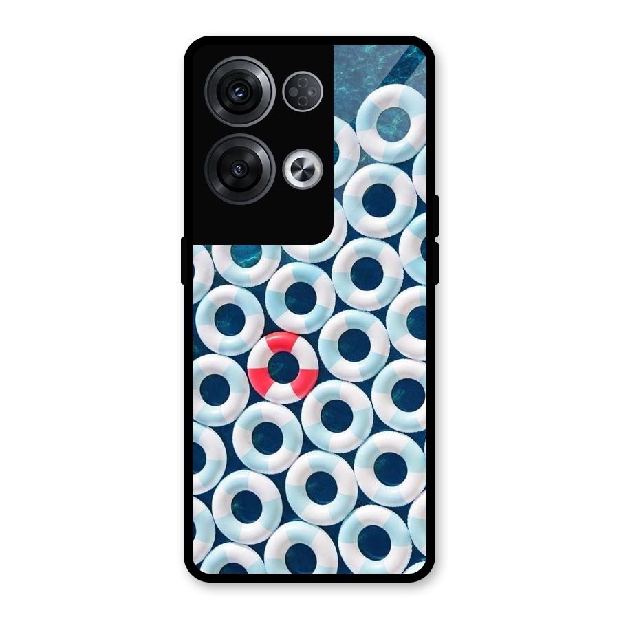 Light Blue Allure Glass Back Case for Oppo Reno8 Pro 5G