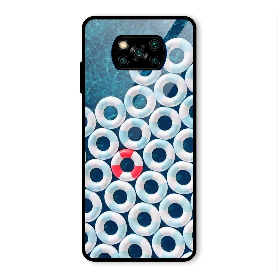Light Blue Allure Glass Back Case for Poco X3 Pro