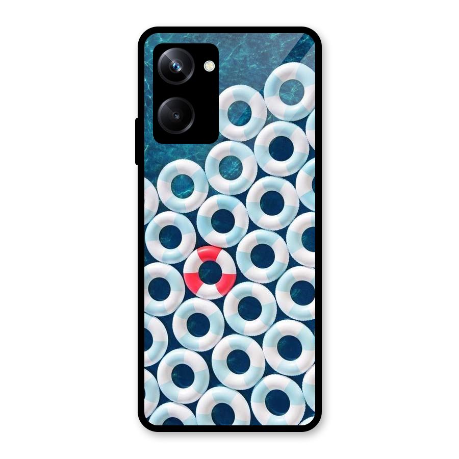 Light Blue Allure Glass Back Case for Realme 10 Pro