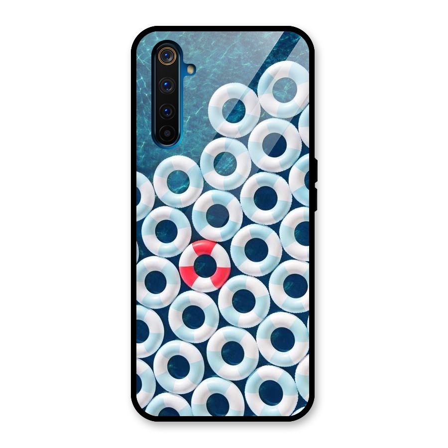 Light Blue Allure Glass Back Case for Realme 6 Pro