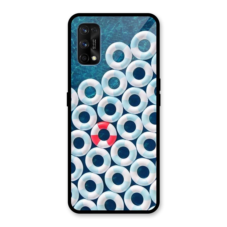 Light Blue Allure Glass Back Case for Realme 7 Pro