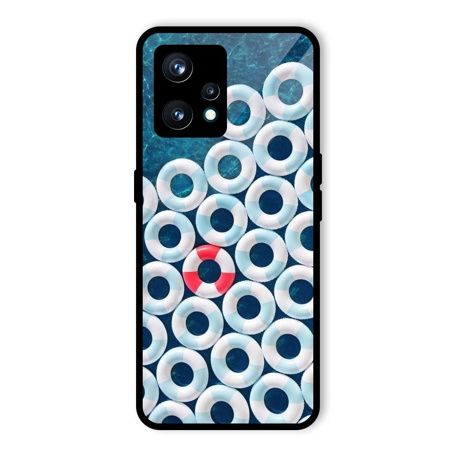 Light Blue Allure Glass Back Case for Realme 9 Pro Plus 5G