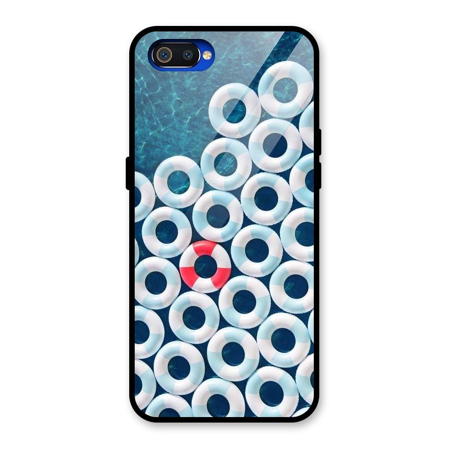 Light Blue Allure Glass Back Case for Realme C2