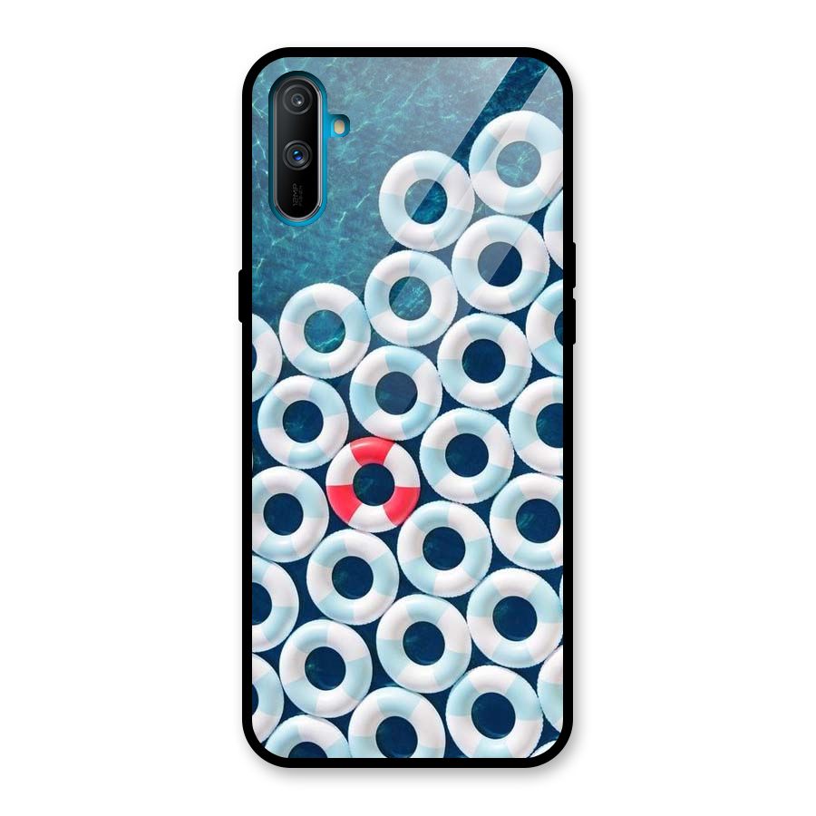 Light Blue Allure Glass Back Case for Realme C3