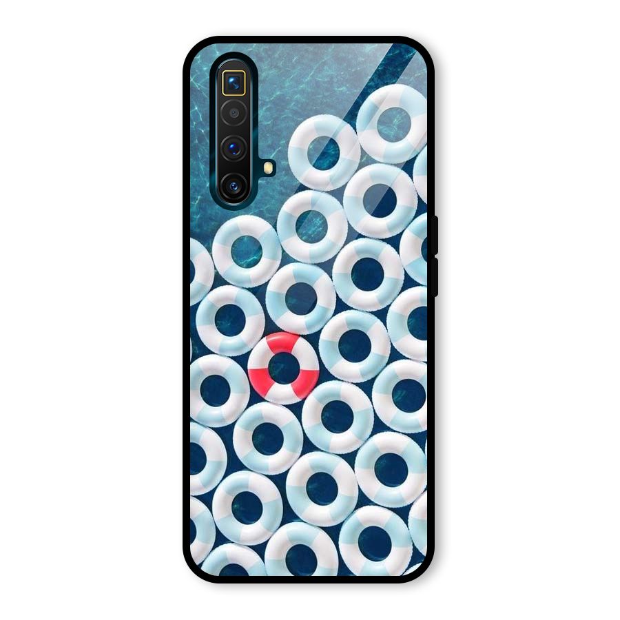 Light Blue Allure Glass Back Case for Realme X3 SuperZoom