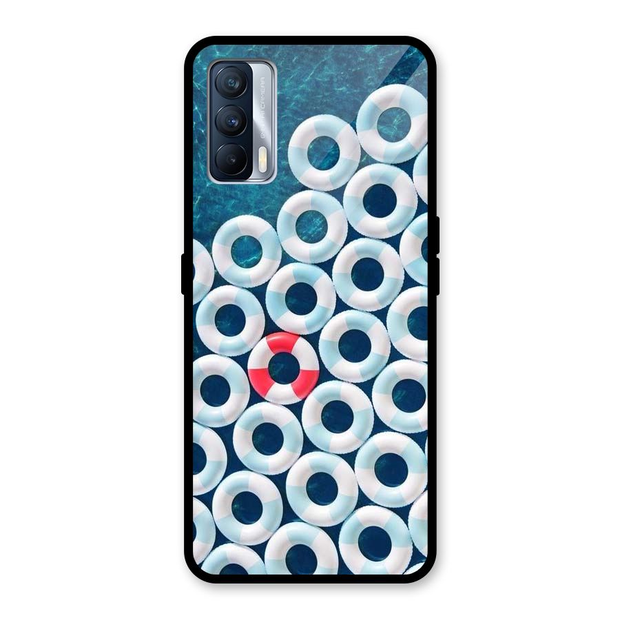 Light Blue Allure Glass Back Case for Realme X7