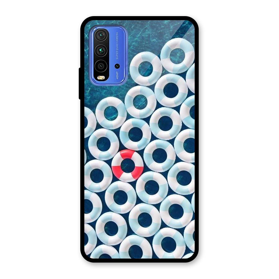 Light Blue Allure Glass Back Case for Redmi 9 Power
