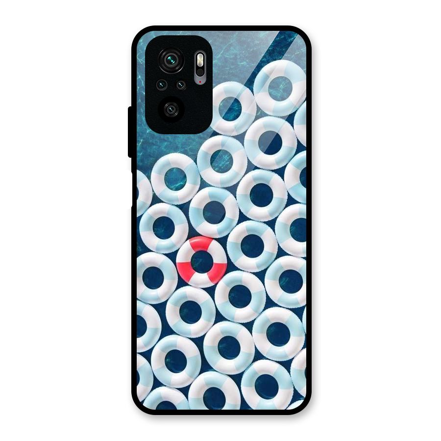 Light Blue Allure Glass Back Case for Redmi Note 10S