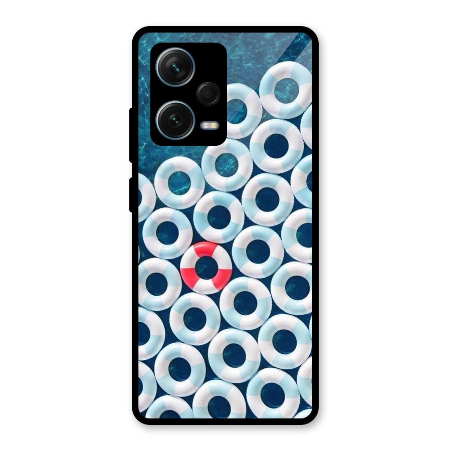 Light Blue Allure Glass Back Case for Redmi Note 12 Pro Plus 5G