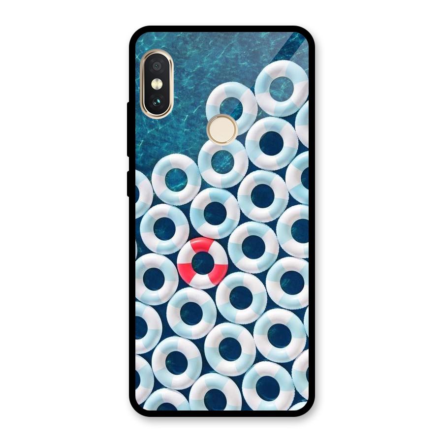 Light Blue Allure Glass Back Case for Redmi Note 5 Pro