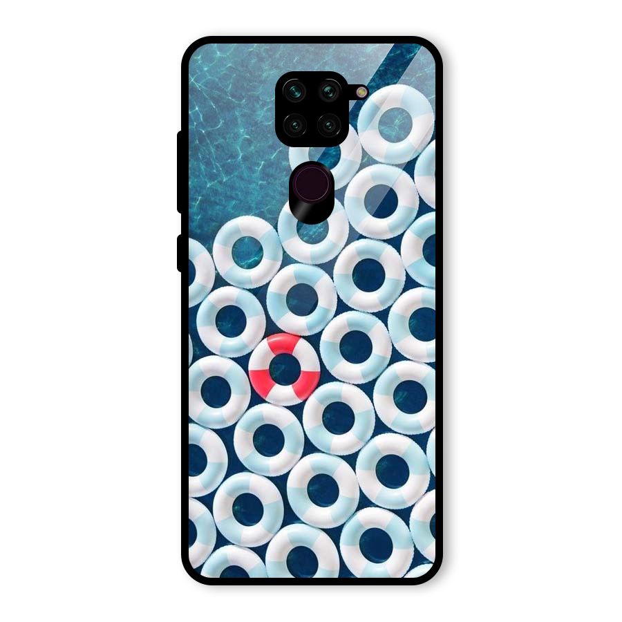 Light Blue Allure Glass Back Case for Redmi Note 9