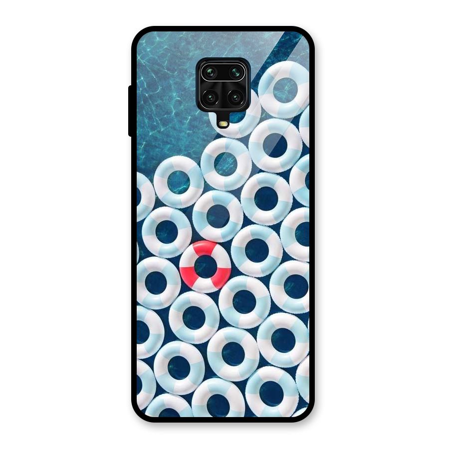 Light Blue Allure Glass Back Case for Redmi Note 9 Pro